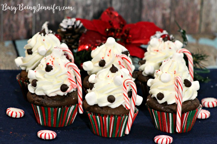 Perfect for holiday parties or just because, you can't go wrong with these Peppermint Cocoa Cupcakes!