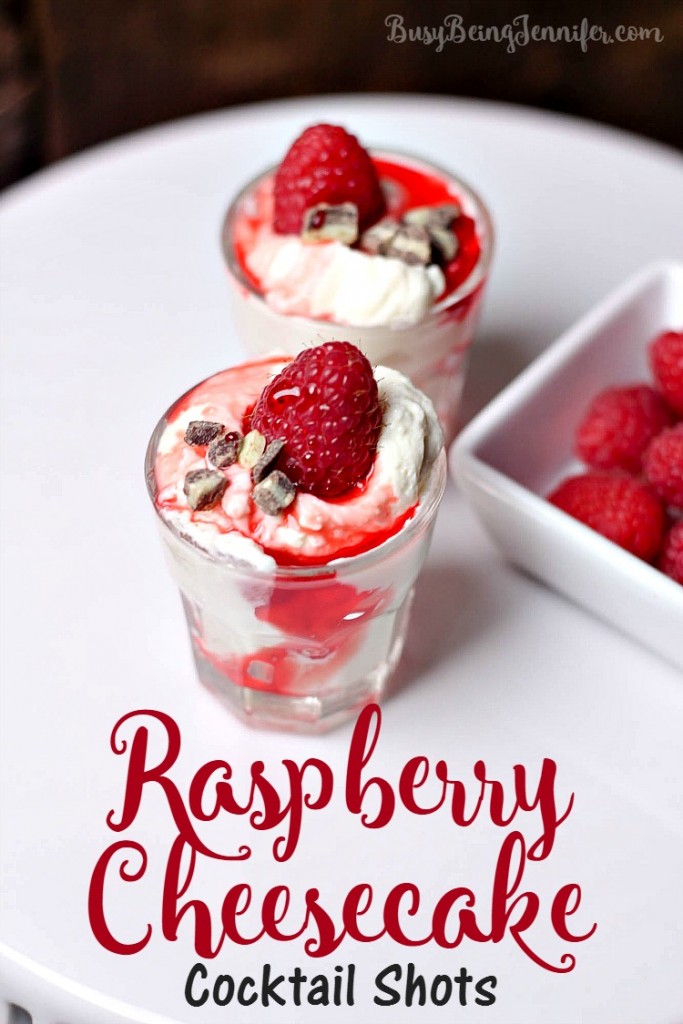 Raspberry Cheesecake Cocktail Shots - BusyBeingJennifer.com