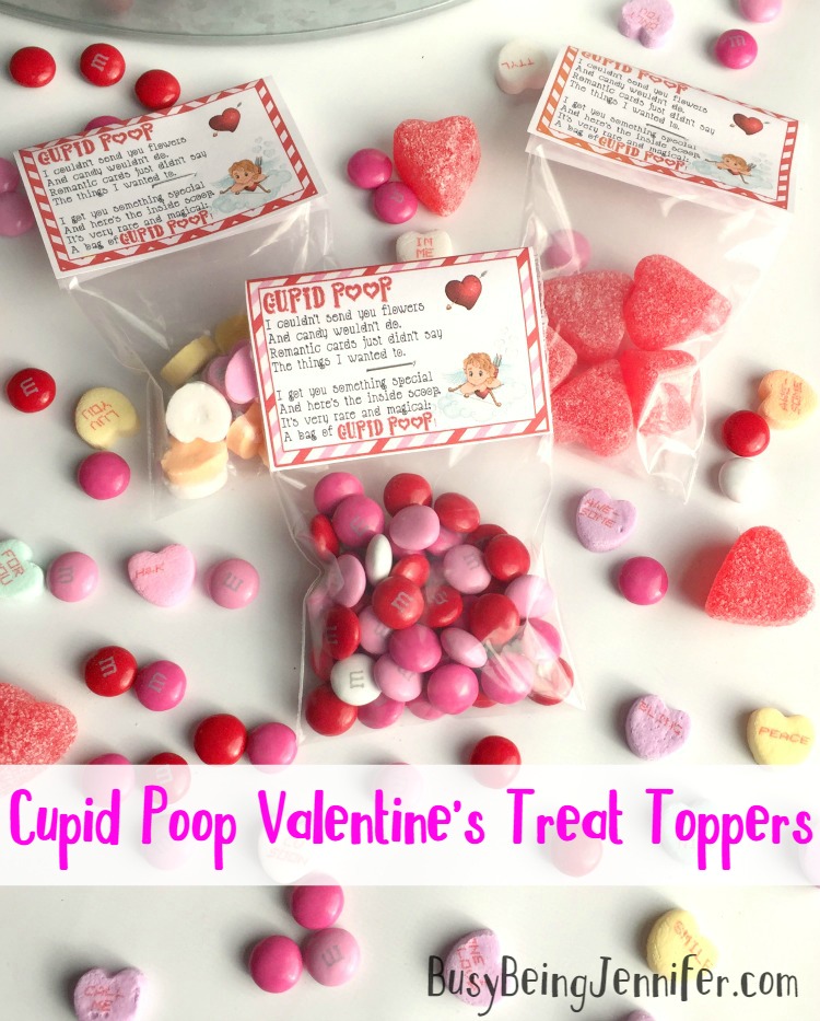 Cupid Poop Valentine's Treat Toppers - BusyBeingJennifer.com