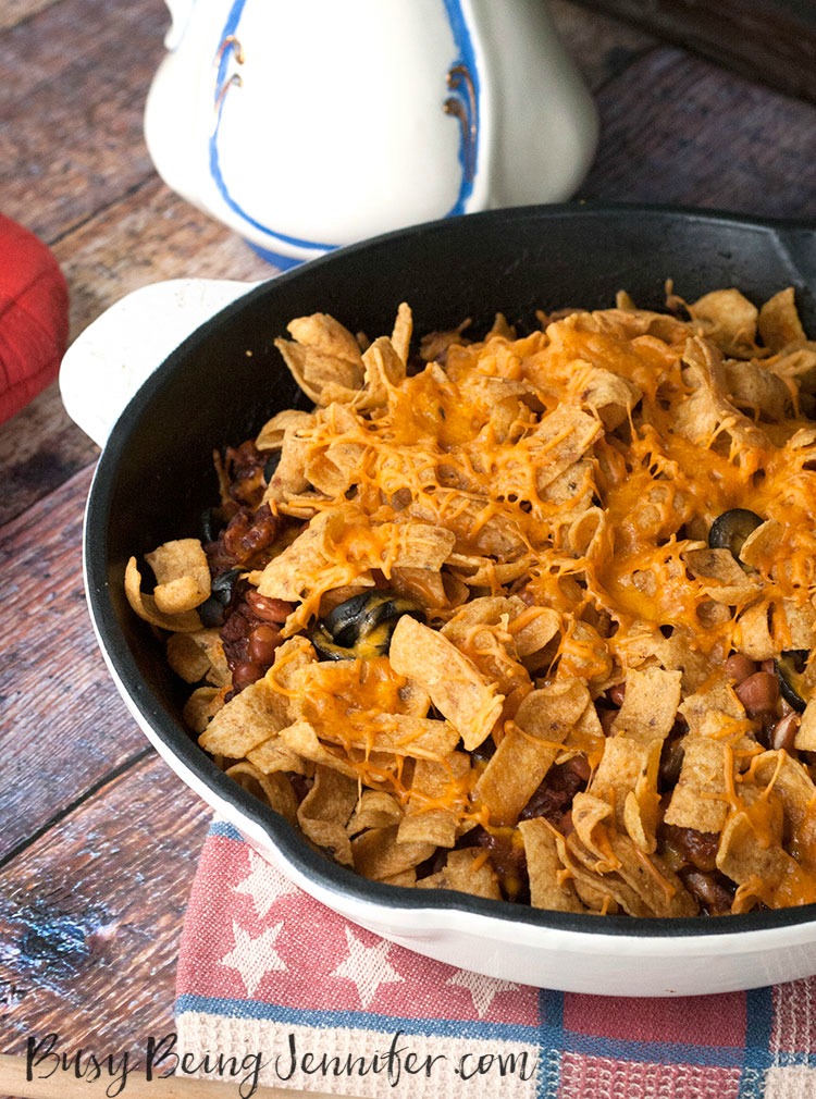 Delicious Chili Corn Chip Casserole from BusyBeingJennifer.com