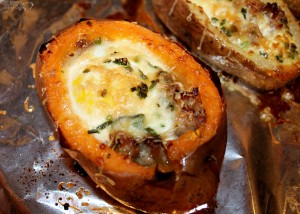 Breakfast for Dinner: Egg Stuffed Sweet Potatoes - BusyBeingJennifer.com