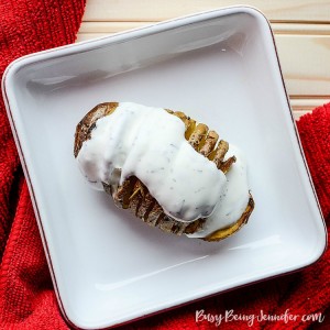 Hasselback Potatoes with Cream Sauce - BusyBeingJennifer.com