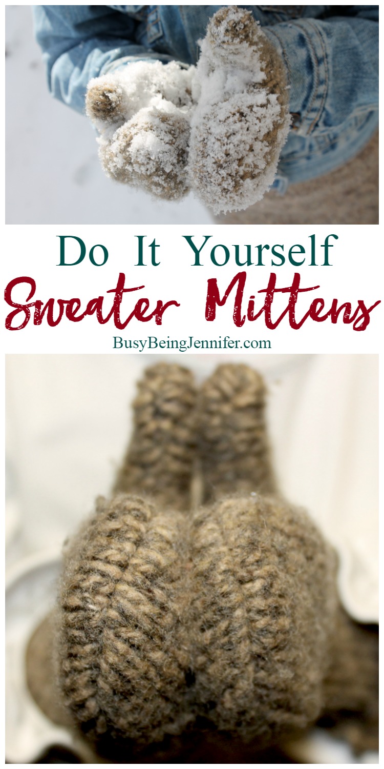 Do It Yourself Sweater Mittens - BusyBeingJennifer.com