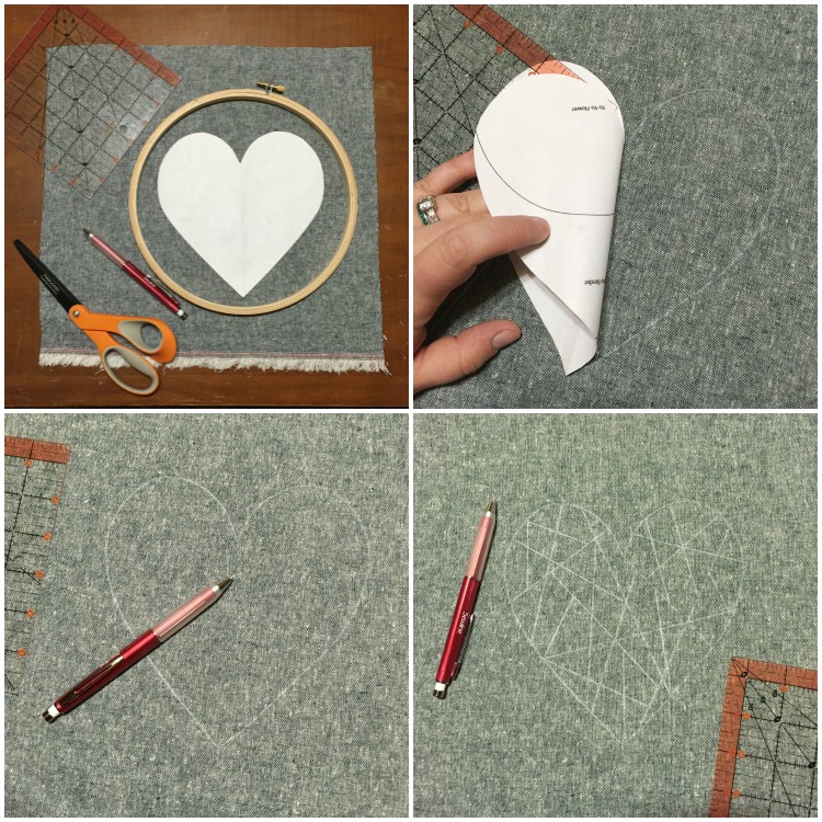 Making a Geo Heart Hoop Art