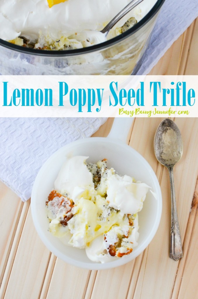 Delicious, Tart and oh so tasty! You've got to try this Lemon Poppy Seed Trifle - BusyBeingJennifer.com