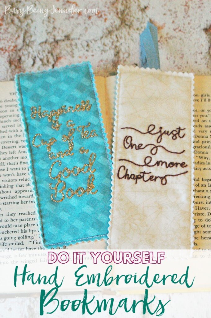 Do It Yourself Hand Embroidered Bookmarks - BusyBeingJennifer.com