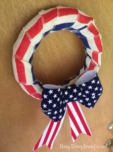 Easy Patriotic Wreath perfect for the 4th of July! - BusyBeingJennifer.com