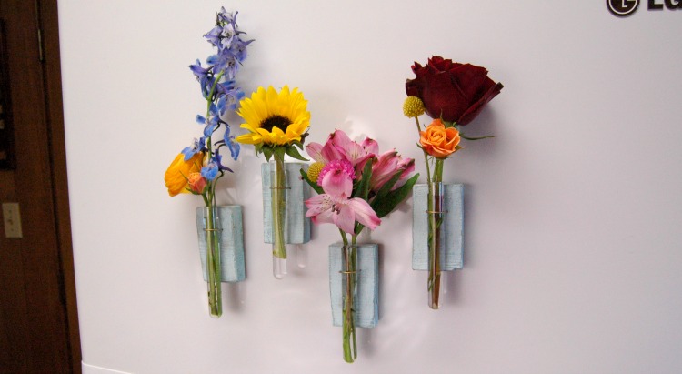 DIY Magnetic Test Tube Vase - The pretties way to add some fun and color to your kitchen! - BusyBeingJennifer.com
