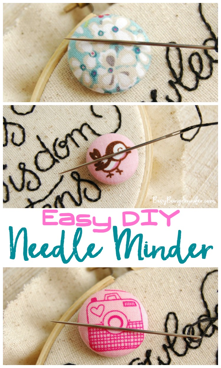 Easy DIY Needle Minder for Hand Embroidery and Hand Stitching - BusyBeingJennifer.com