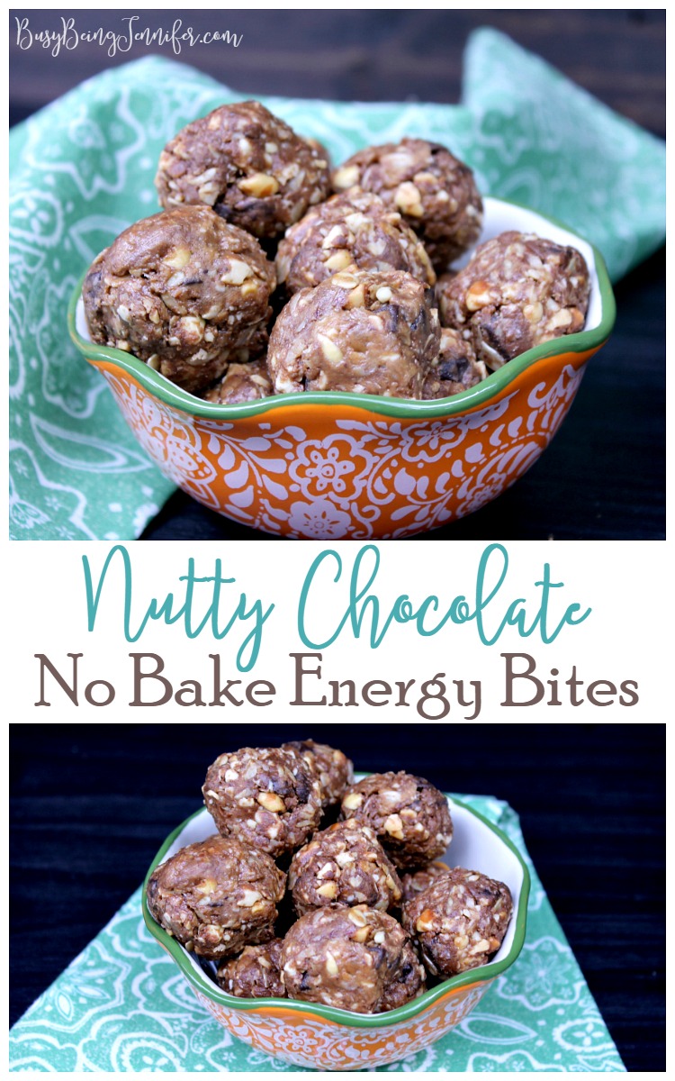 Nutty Chocolate No Bake Energy Bites - BusyBeingJennifer.com
