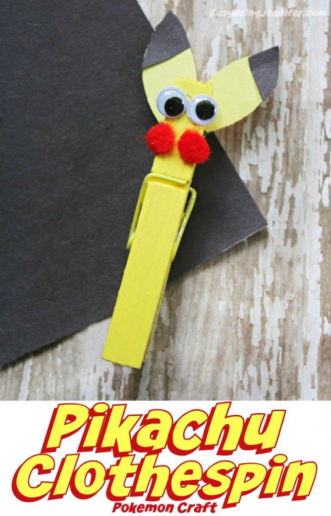 Pikachu Clothespin {Pokemon Craft for kids!}- BusyBeingJennifer.com