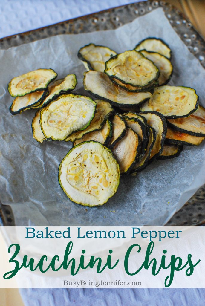 Tasty, Healthy and good for you these Baked Lemon Pepper Zucchini Chips are gluten free and low carb! I've got to try this easy recipe from BusyBeingJennifer.com
