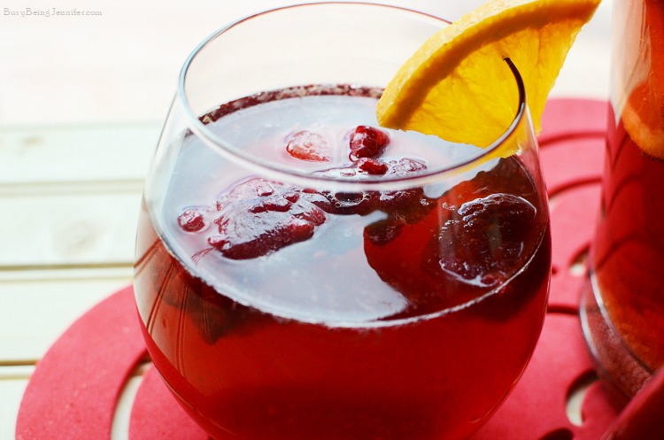 Delicious Raspberry Citrus Summer Sangria from BusyBeingJennifer.com