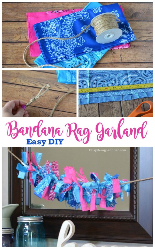 Easy DIY Bandana Rag Garland - BusyBeingJennifer.com