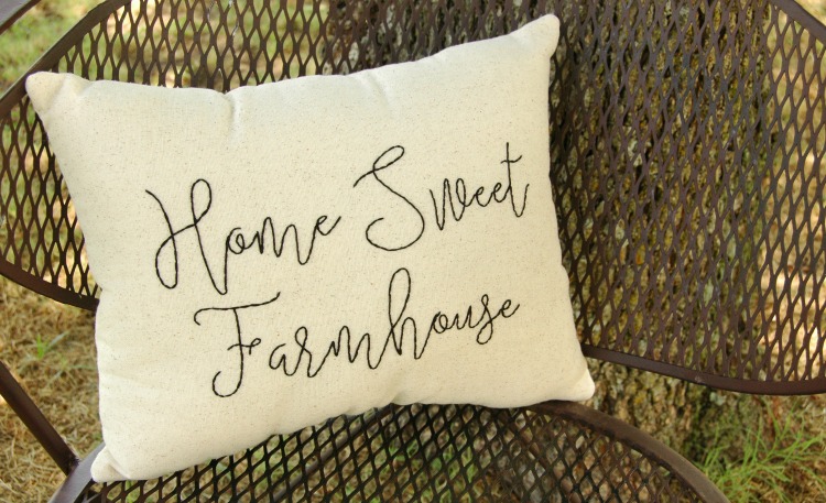 {Hand Stitched} Farmhouse Pillow - My Latest Creation and I'm in LOVE! - BusyBeingJennifer.com