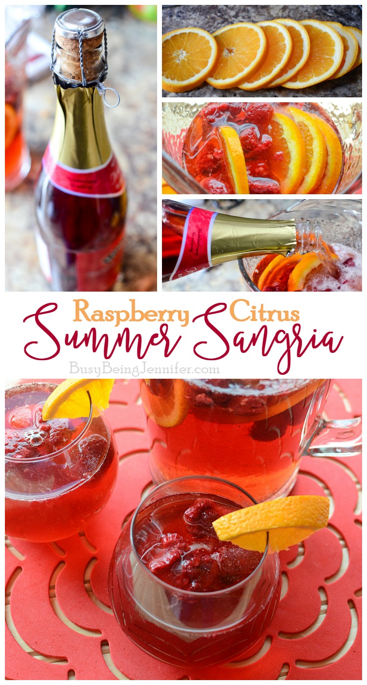 The most delicious and refreshing Raspberry Citrus Summer Sangria! - BusyBeingJennifer.com