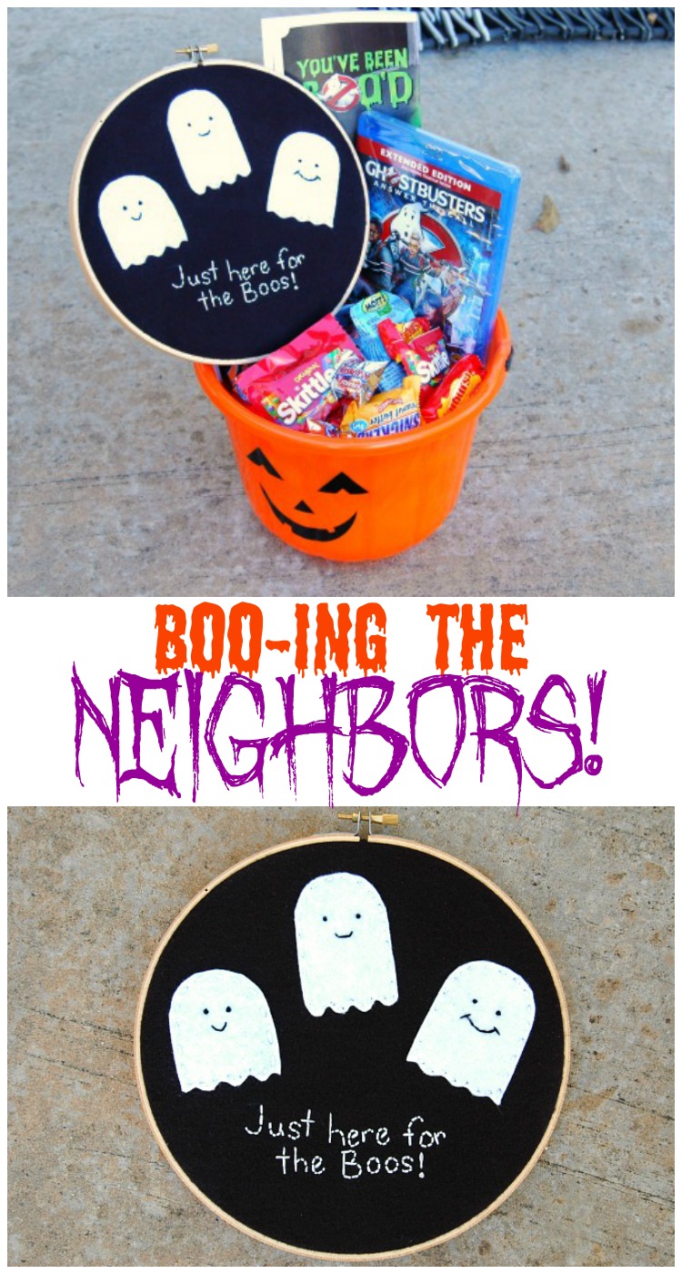 "just here for the boos" hoop art and Boo-ing the Neighbors gift! 