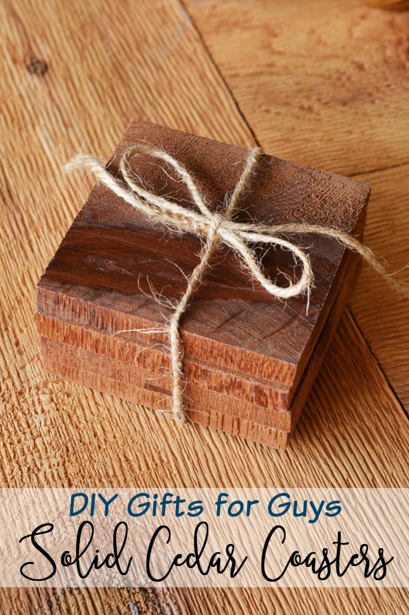 {DIY Gifts for Men} DIY Solid Cedar Coasters - Husband approved and perfect for the Man Cave or Den! 