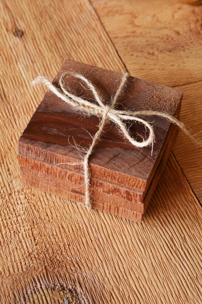 {DIY Gifts for Men} DIY Solid Cedar Coasters - Husband approved and perfect for the Man Cave or Den! 