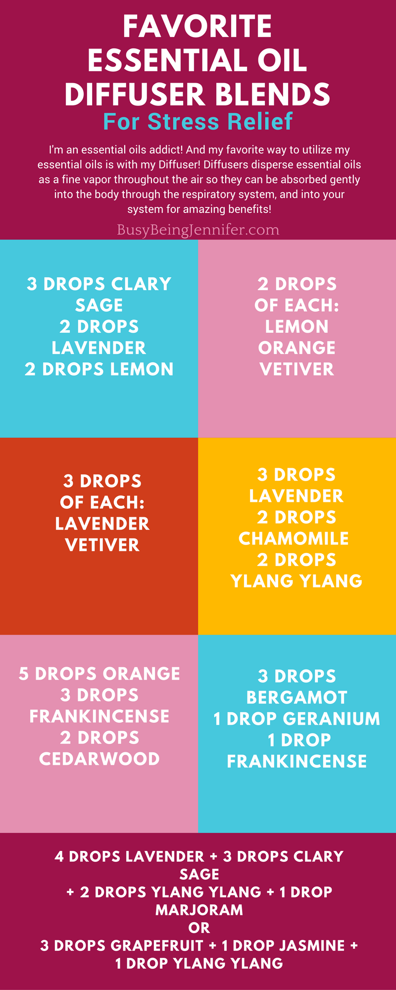 Favorite Essential Oils for Stress Relief Blends for the Diffuser!