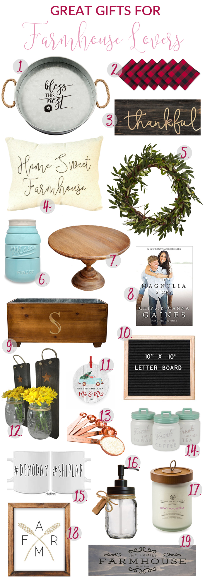 The 19 items that all farmhouse lovers need in their lives! Any and all of these make the most fabulous Christmas gifts!