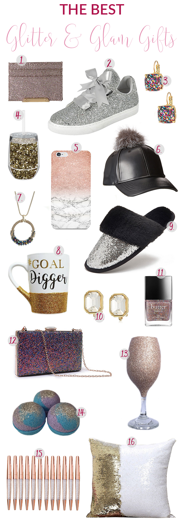16 amazing glitter and glam gift ideas for the girl that loves the luxe/glam/glittery life!
