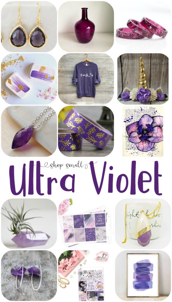 Ultra Violet = Ultra Fabulous!! Check out these gorgeous Color of the Year inspired items from some of my favorite Small Shops on Etsy!