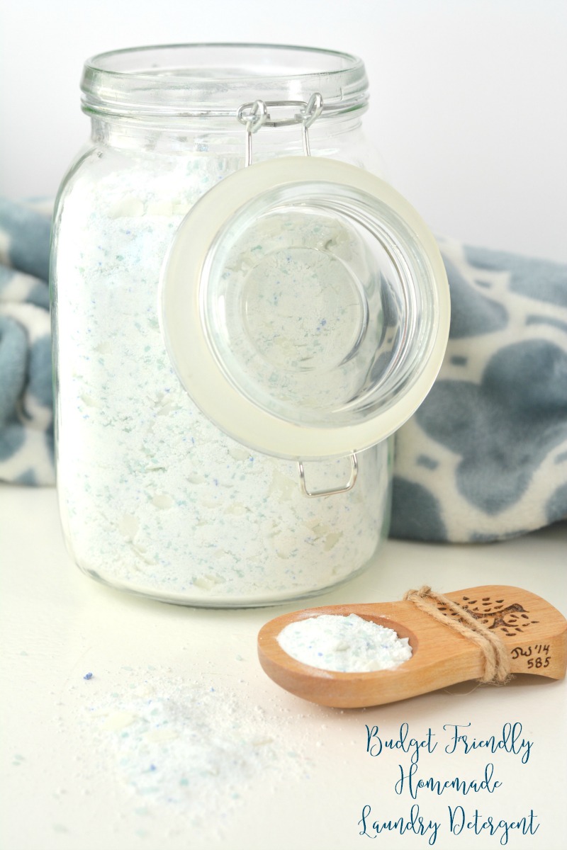 Mix up a big batch of this Budget Friendly Homemade Laundry Detergent... your bank account will thank you!