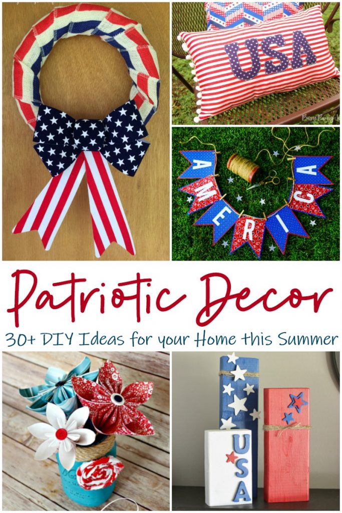 Patriotic Decor Ideas: Summer is pretty much in full swing and if you haven't yet, its time to bust out all the red white and blue and patriotic decor! I've got 30+ fun DIY patriotic decor ideas to get you inspired and crafting ;)