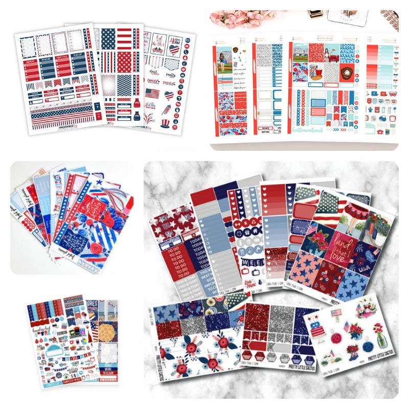 If you're a planner addict you're probably on the hunt for the perfect patriotic planner stickers for July layouts! There are some awesome options here!