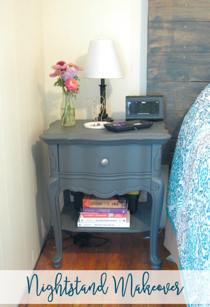 I am in LOVE with this nightstand makeover AFTER! Take long neglected nightstands and with a couple hours of sanding and painting, give them new life! 