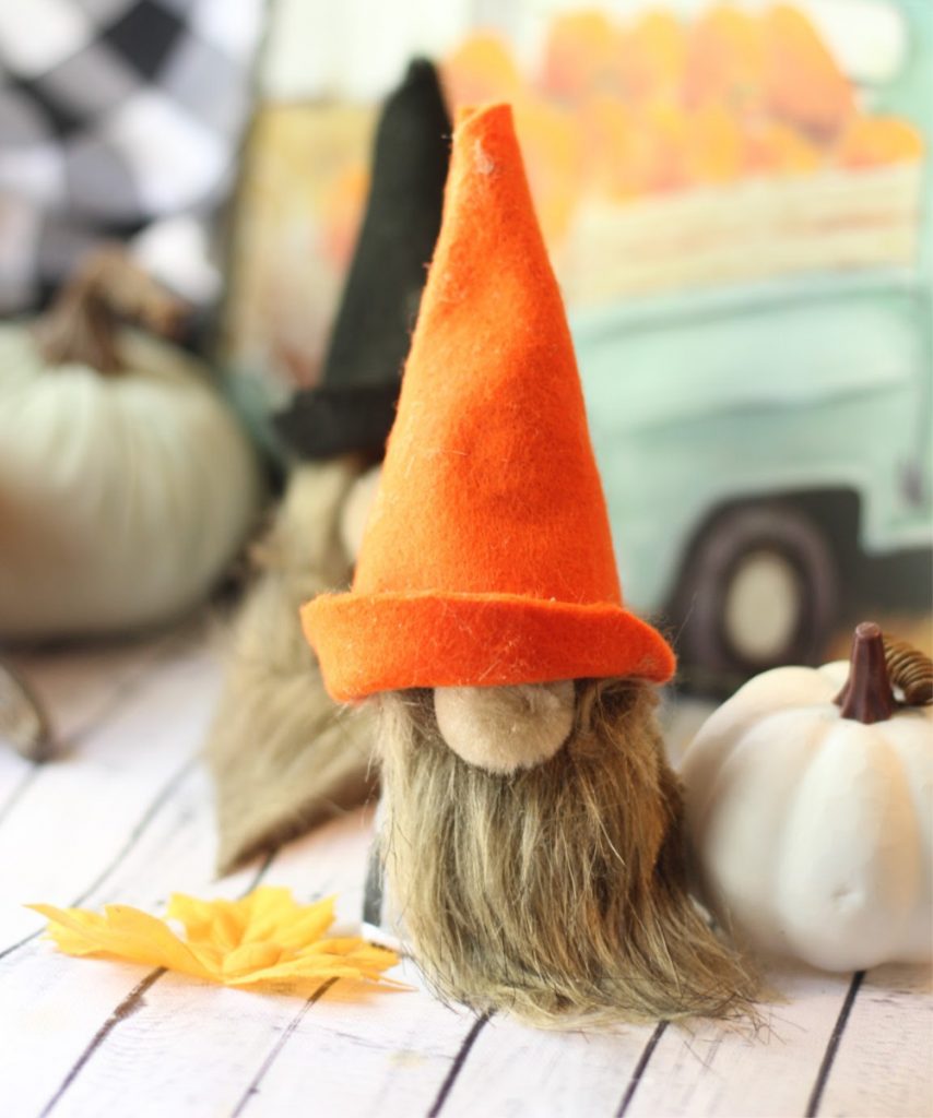 I created some cute little DIY fall gnomes in autumn colors to boost up my fall decor! These sweet little guys are a fun and easy DIY craft!