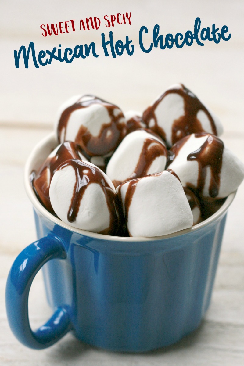 Topped with marshmellows and chocolate sauce or whip cream and cinnamon, there is no wrong way to top this delicioius Sweet and Spciy Mexican Hot Chocolate!