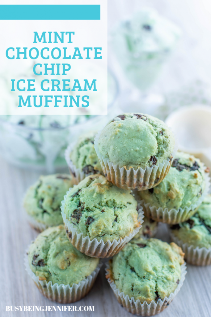 Mint chocolate chip ice cream is one of my all time favorite treats, so you can imagine just how much I LOVE these Mint Chocolate Chip Ice Cream Muffins!