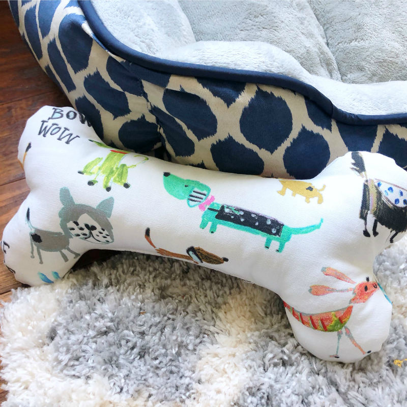 This is the easiest DIY soft dog bone toy tutorial. Perfect for pooches that love to bite and chew--but pretty enough to be a part of your home decor!