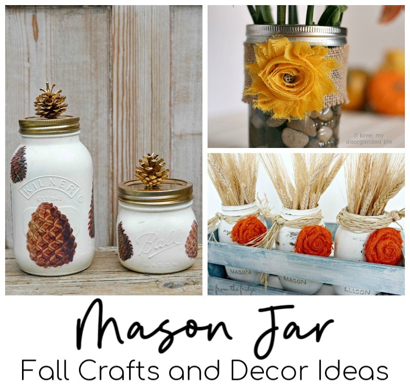 Fun Fall Mason Jar Crafts: If you're in the mood to put your extra mason jars to crafty use, you're sure to find some inspiration in this collection of  fun fall mason jar crafts!