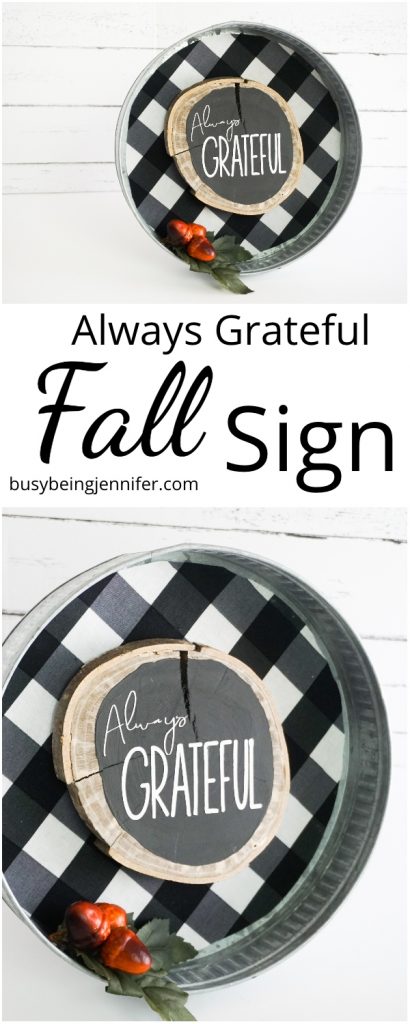 I love this Always Grateful Fall Sign I made. It's a fun fall home decor item or you can hang it like a wreath on your front door. 