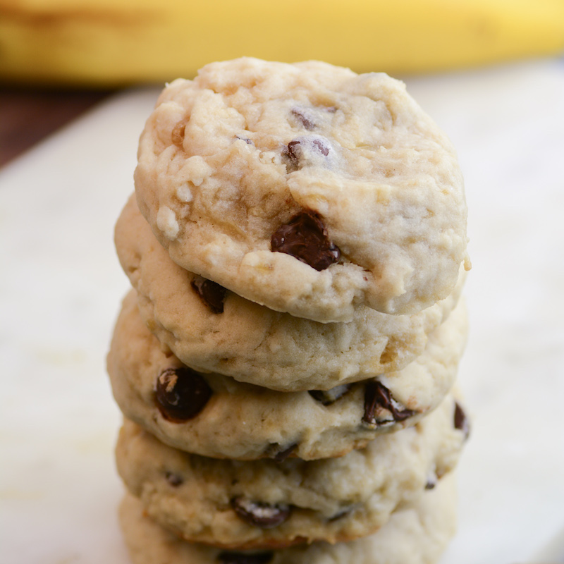 This easy banana & chocolate chip cookies recipe is so good, it's like banana bread, but in cookie form, which is so amazingly fun.