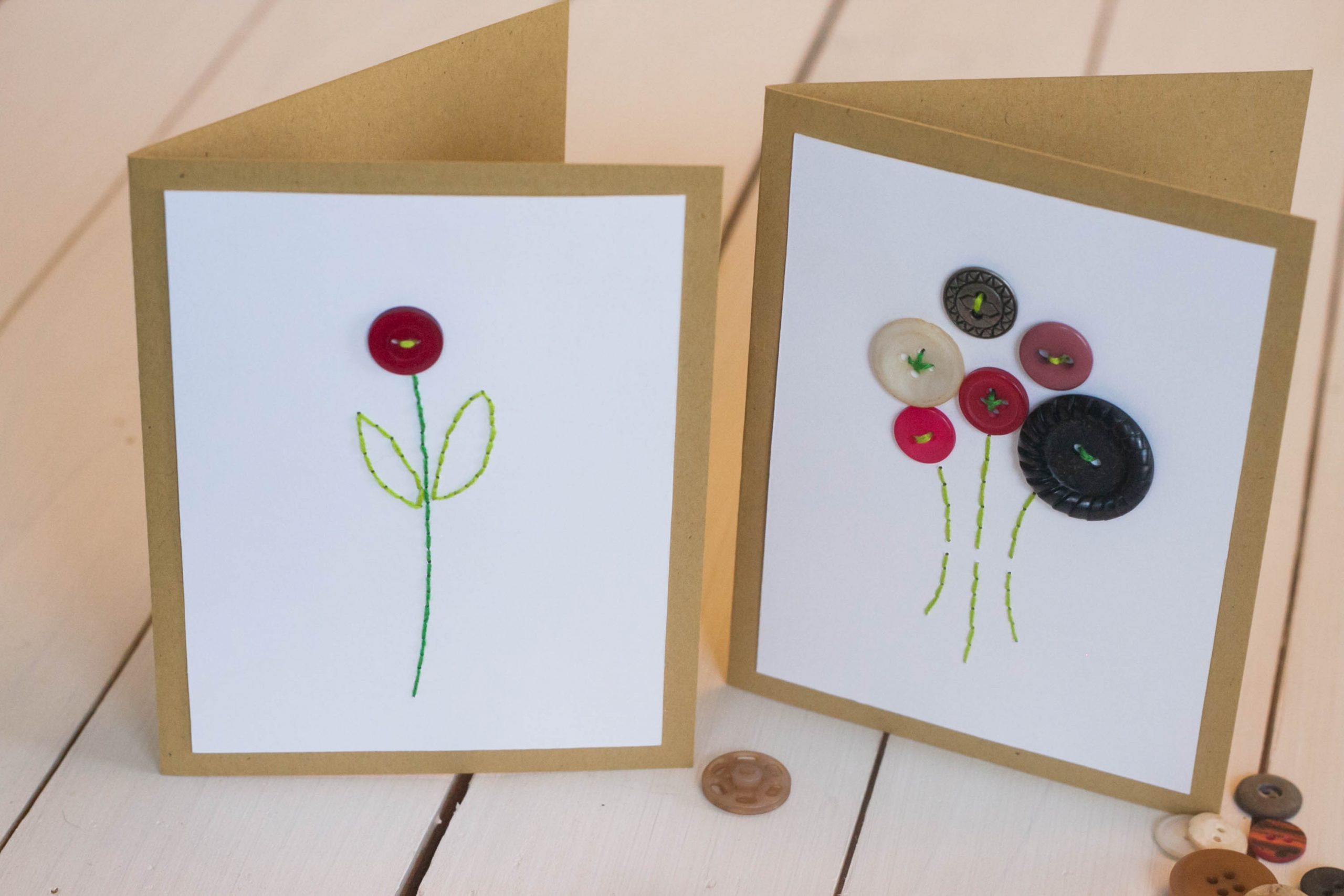 DIY Button Embroidery Cards