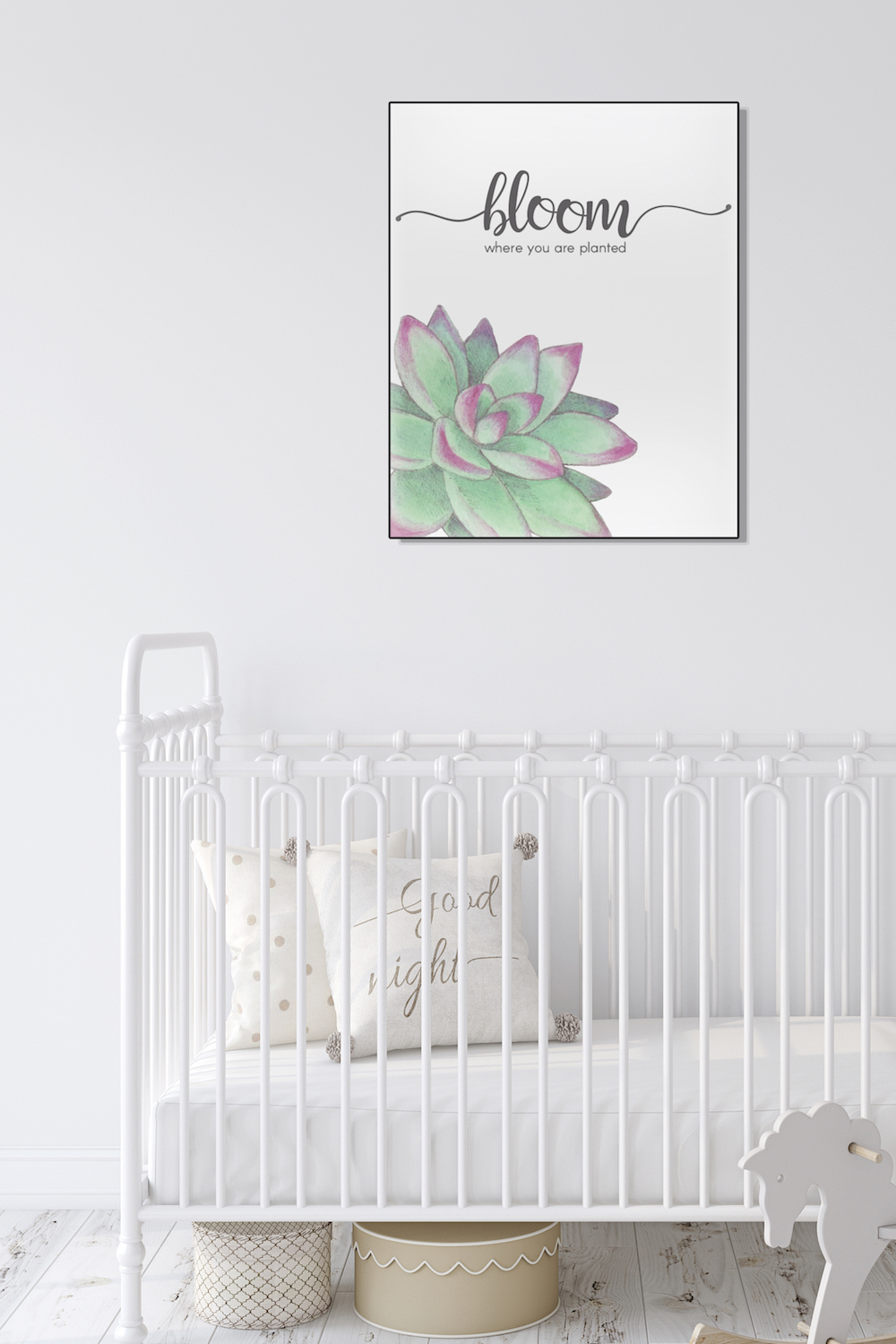 I needed a little uplifting somethin-somethin on my office wall, to mix-up the blah I'm feeling lately. This Succulent Wall Art Free Printable was the resulting piece that I just couldn't love more.