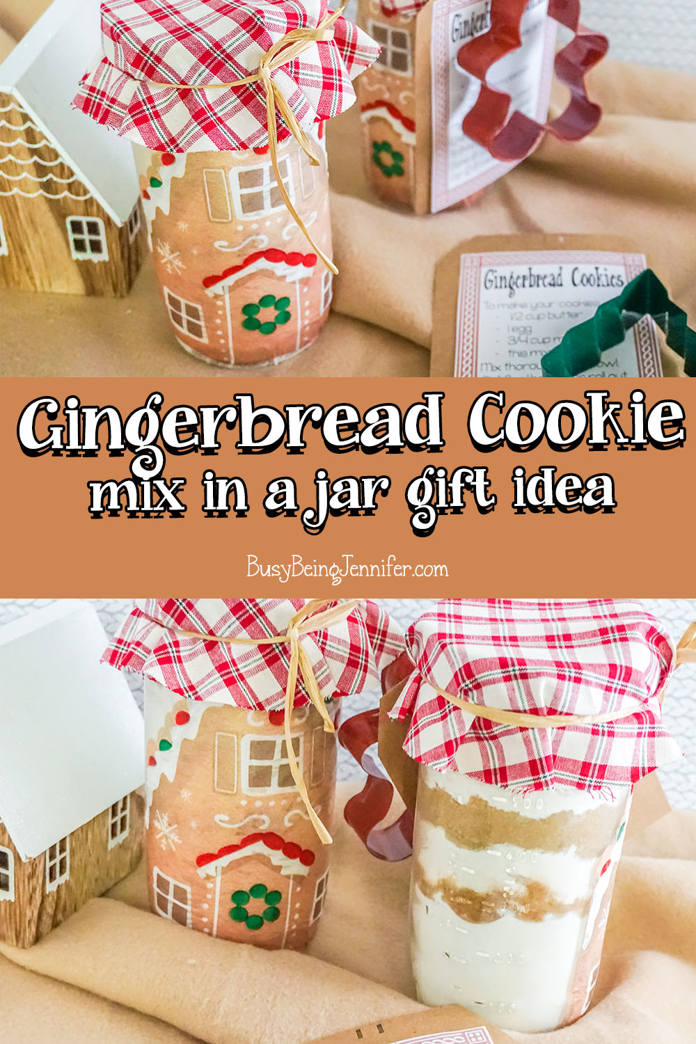 This Gingerbread House Mason Jar Cookie Mix in a Jar Gift is PERFECT for bringing a feeling of family and home to your gift recipients.