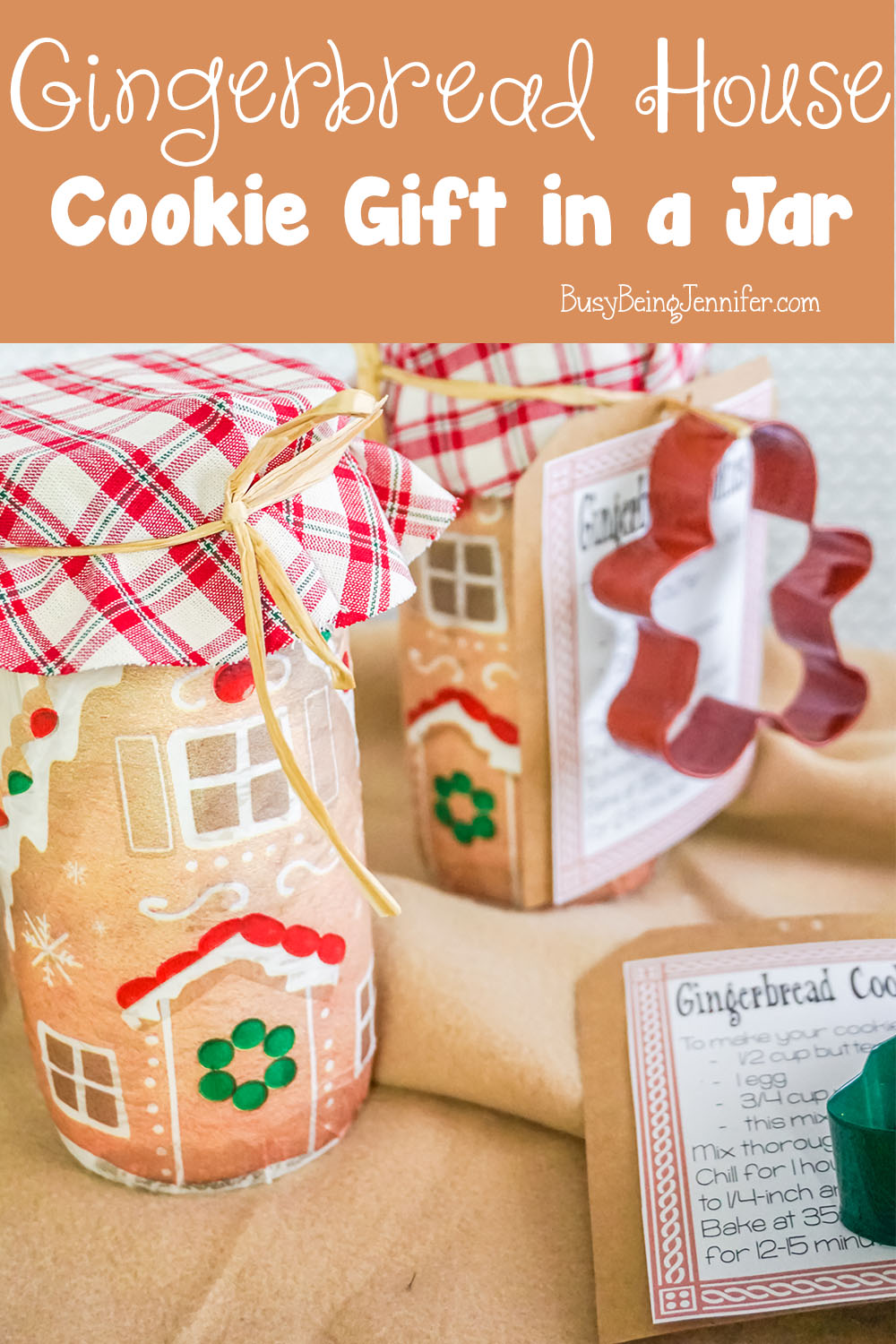 This Gingerbread House Mason Jar Cookie Mix in a Jar Gift is PERFECT for bringing a feeling of family and home to your gift recipients.