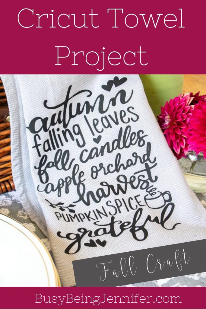 All About Autumn Fall Cricut Craft Project Hand Towel