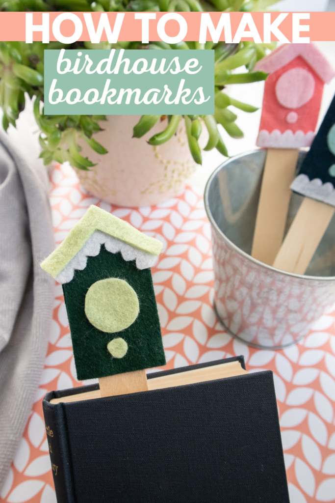 These DIY birdhouse bookmarks are a fun way to save your spot! They also make a great gift idea too!